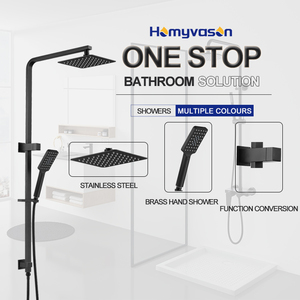 Ensemble de douche combiné complet en laiton noir moderne australien standard robinet en or pommeau de salle de bain colonne de douche ensemble de robinet - Product Image 3