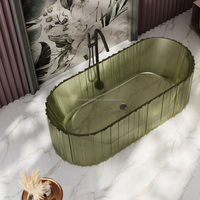 Baignoire en résine transparente de haute technologie, baignoire autoportante sur mesure de haute qualité, baignoire transparente