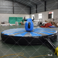 Circulaire Gonflable Bungee Rodeo Bull Bounce House Enfants Bungee Bull Ride Pull-riding Bull Bouncy Castle Jeu de sport interactif