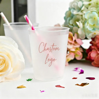 Gobelets en plastique PP givré écologique de 12 oz/16 oz avec impression numérique et logo personnalisé en couleur |   Fête de mariage et d'anniversaire portable multi-tailles