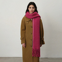 Écharpe longue unie automne-hiver en gros avec logo brodé personnalisé, franges, logo personnalisé, OEM ODM, châle