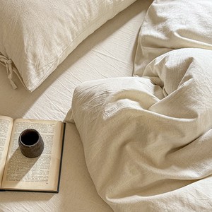 Nuevo Juego de Ropa de Cama de Algodón y Lino Ecológico de Alta Gama, Color Liso Simple (10% Lino, 90% Algodón) - Product Image 6