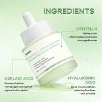 Sérum Ampoule Visage Hydratant en Profondeur à l'Acide Azélaïque et à la Centella Asiatica Naturelle, Soin Anti-Taches et Apaisant les Rougeurs, 30ml
