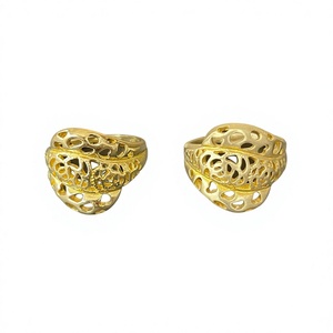 Modern Gold Plated Cocktail <b>Rings</b> Unisex Openwork Design Party Fashion Jewelry - Product Image 1