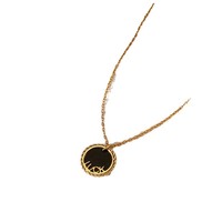 Collier en acier inoxydable 304 plaqué or 18 carats avec pendentif goutte d'eau et perles de pierre naturelle, double couche, bijoux de mode pour femmes, vente en gros