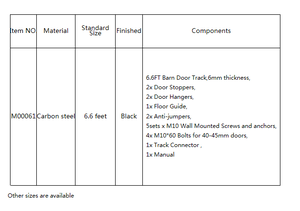Wekis thép carbon trượt Barn Door con lăn phần cứng hệ thống trang trí nội thất treo cửa trượt phần cứng - Product Image 5