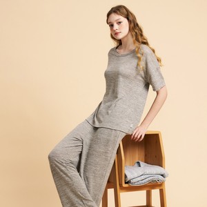 New Summer Casual Soft Fashion Simple Short Sleeve Round Neck Solid Color Comfortable Pajamas Outerwear