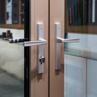 Puertas de Aluminio de Doble Apertura de Alta Resistencia, Puerta de Seguridad Aislada con Vidrio Templado para Hogar, Oficina y Espacios Comerciales