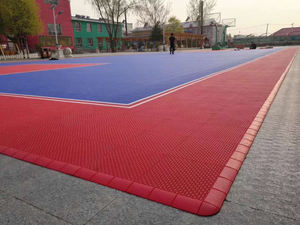 Azulejos de cancha deportiva al aire libre entrelazados de PP personalizados, suelo suspendido repelente al agua <span class=keywords><strong>para</strong></span> baloncesto, bádminton, patinaje sobre ruedas - Product Image 4