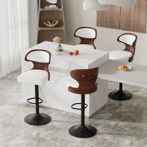 Taburete de Bar Ergonómico Moderno de Doble Color, en Cuero PU, Giratorio, Altura Ajustable, Asiento Grande, para Hotel, Cocina, Barra de Exterior - Product Image 2