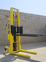 Nouveau transpalette semi-électrique hydraulique de 1 tonne, élévateur à chaîne, double commande manuelle et électrique, robuste, en acier, pour entrepôt, garantie 1 an