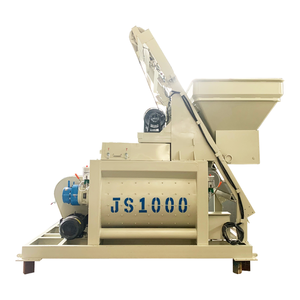JS1000 dipaksa Horizontal 50m 3/h, mesin beton pencampur poros ganda integral dengan <span class=keywords><strong>Hopper</strong></span> semen - Product Image 1
