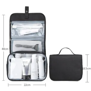 Tas perlengkapan mandi gantung untuk pria dan wanita, tas penyimpanan perlengkapan mandi portabel perjalanan