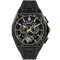 Montre automatique squelette tourbillon pour homme CRONUSART, lumineuse, étanche, bracelet en fibre de carbone, montre-bracelet de luxe