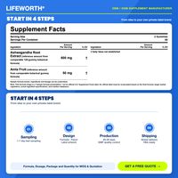 LIFEWORTH Gummies à la fraise et à l'Ashwagandha, saveur fruit d'Amla, 120 unités, Formule pour la sérénité et la concentration