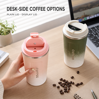 Mug à café isotherme portable JUNVOY en acier inoxydable 304, anti-chute, avec logo personnalisé, contenance 6 heures, isolation sous vide intelligente et ergonomique