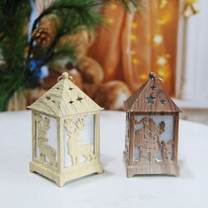 Hot Sales Battery Powered Eco-friendly Christmas Decorations Santa Wooden Color LED <b>Lantern</b> Light Party Table Decor Kid Gifts - Product Image 6
