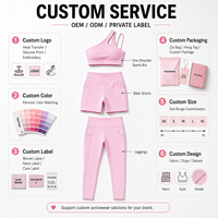 Ensemble de sport 2 pièces personnalisé pour femme, grande taille, avec legging et haut court asymétrique à une épaule, taille haute, poche avant, extensible dans les quatre sens