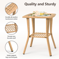 Table d'appoint de bistrot en rotin tressé pour patio, jardin, porche, balcon - Vente en gros