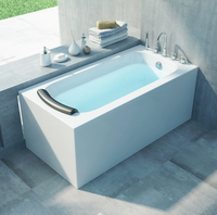 Baignoire carrée en acrylique avec jets de massage puissants pour un massage de surf
