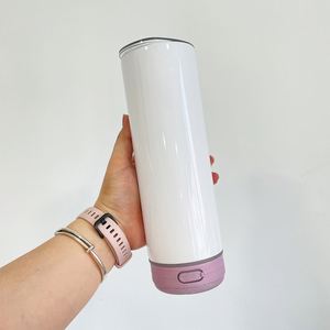 Botellas de agua rectas de sublimación de 20 oz en blanco con altavoz que brillan en la oscuridad - Product Image 4