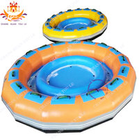 Jouet de radeau circulaire gonflable, toboggan aquatique, bateau bleu jaune, radeau familial personnalisé, utilisation à domicile, 1 pièce