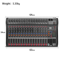 Console de Mixage Professionnelle Biner DX16 16 Canaux Performance Professionnelle Interface USB Karaoké Table de Mixage Audio Professionnelle