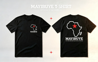 Camiseta Personalizada con Estampado de Mapa de África y Eslogan de Mayibuye, Negra, de Manga Corta, para Campaña Política, Venta al Por Mayor, Ropa, Camiseta Electoral