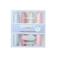 Ensemble de stylos fluorescents Chenyi transfrontalier 4 couleurs, marqueur étudiant à pointe noire, protection oculaire, pour carnet Morandi