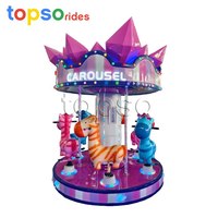 Manège Attrayant à 6 Places en Fibre de Verre, Petit Carrousel de Fête Foraine, Vente Chaude