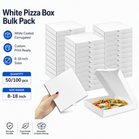 Boîte à pizza en carton ondulé blanc écologique en gros, personnalisable avec logo, boîte à emporter en papier robuste pour boulangerie et restaurant