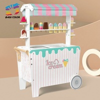 Jeu de courses populaire pour enfants, maison de jeu, chariot de crème glacée en bois, jouet W10A178