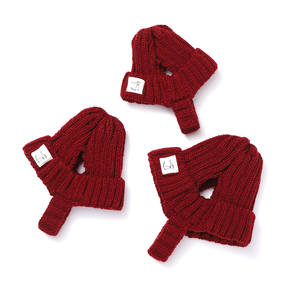 Chapeau d'hiver chaud en laine épaisse côtelée à oreilles ouvertes pour chiens et chats, idéal pour les lévriers italiens et les whippets - Product Image 2