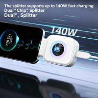 Produit le plus vendu : Séparateur de charge universel automatique IA 140W, taille mini, séparateur de charge complète, arrêt automatique X01