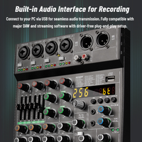 Console de mixage audio numérique GT6 Professional 6 canaux avec 256 effets DSP pour diffusion en direct