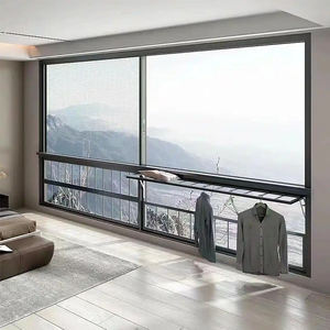 Fenêtres pour photos au design rustique minimaliste Fenêtres coulissantes en aluminium à double vitrage avec impact d'ouragan - Product Image 4