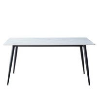 Table à Manger Rectangulaire à Plateau en Marbre, Meuble de Salle à Manger Très Demandée à Prix Abordable