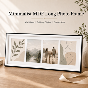 Cadre <span class=keywords><strong>photo</strong></span> panoramique noir et blanc en bois, multi-ouvertures, pour affichage mural ou sur table, pour la maison, le bureau, la galerie, décoration moderne - Product Image 1