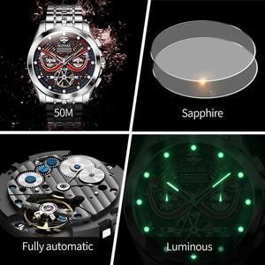 Top Brand OUPINKE 3250 Multifunction Mechanical <b>Watch</b> <b>for</b> <b>Men</b> <b>Skeleton</b> Stainless Steel Strap Spider Design Waterproof 2025 - Product Image 5