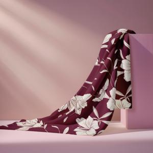 Nouvel Arrivage Tissu en Coton Doux Imprimé Grandes Fleurs Rouges Écologique Personnalisé pour Vêtements - Product Image 2