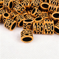 FUJIACross-Border Wholesale  Wood Large-Hole Beads Dreadlock Hair Extension Rings Resin Plastic DIY Jewelry Accessories