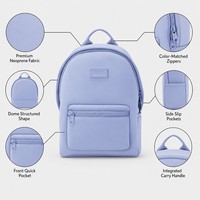 Sac à dos en néoprène léger et élégant pour ordinateur portable, idéal pour les voyages, les femmes, les enfants et l'école