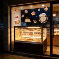 Vitrine réfrigérée pour gâteaux CE, à angle droit, 3 niveaux, pour pâtisseries