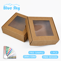Boîte en papier kraft en gros, boîte cadeau en carton pour bijoux, emballage de luxe pour bracelet, boîte d'avion avec fenêtre transparente