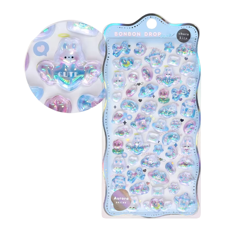 Adesivo in rilievo con gradiente arcobaleno sl-bgg-05