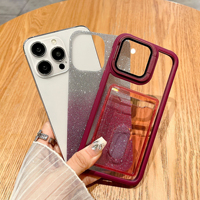 Prix de gros usine Nouveau support de carte protecteur intégral pour objectif avec paillettes pour iPhone 17 Pro Max 18 Pro Max 16 Anti-chute