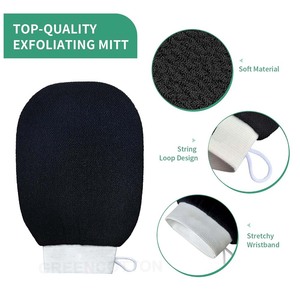 Exfoliërende handschoenen met eigen logo, diepe exfoliërende badhandschoenen, huidvriendelijke exfoliërende wanten voor de douche, lichaamscrubber - Product Image 3