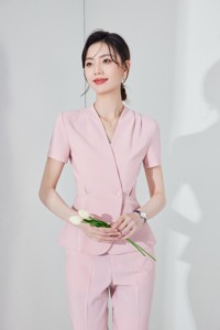 Traje <span class=keywords><strong>de</strong></span> <span class=keywords><strong>oficina</strong></span> <span class=keywords><strong>de</strong></span> manga corta para mujer, uniforme <span class=keywords><strong>de</strong></span> trabajo profesional para gerente <span class=keywords><strong>de</strong></span> Hotel, recepcionista <span class=keywords><strong>de</strong></span> recepción, ropa <span class=keywords><strong>de</strong></span> trabajo - Product Image 3