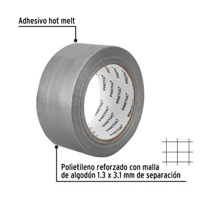 Ruban adhésif industriel Pretul 30m x 48mm, épaisseur 0,16mm, support en tissu de feuille d'aluminium, adhésif en caoutchouc, imperméable, simple face - Product Image 3