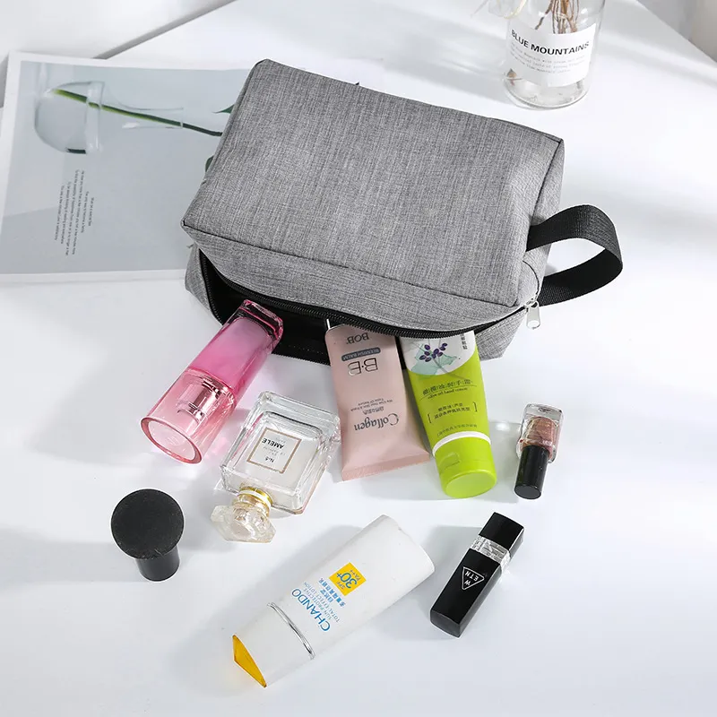 Mode individuelles Logo Oxford Kosmetik Schönheit Make-up-Tasche wasserdicht wiederverwendbar Unisex Frontfach Reisen Toilettensachen Reißverschluss-Tasche